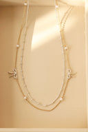 emiru  x momota / Ribbon pearl  necklace (2set) : ゴールド
