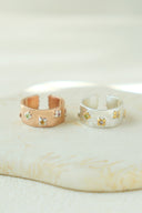 open flower ring (3stone) / emiru x momota