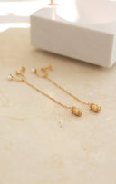 rose long chain イヤリング (三分咲き)
