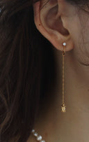 rose long chain イヤリング (三分咲き)
