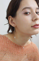 rose long chain イヤリング (三分咲き)