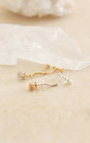 Swing rose earring / (七分咲き)