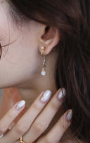 Swing rose earring / (七分咲き)