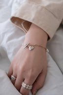 emiru x momota / Heart ribbon bracelet ( 3charm set )