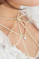 clear heart necklace / leather & charm (emiru x momota Vol.5)