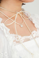 clear heart necklace / leather & charm (emiru x momota Vol.5)