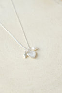 clear heart necklace / leather & charm (emiru x momota Vol.5)