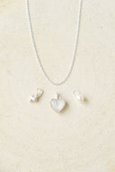 clear heart necklace / leather & charm (emiru x momota Vol.5)