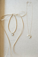 clear heart necklace / leather & charm (emiru x momota Vol.5)