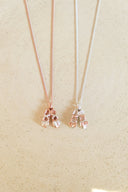 ballet shoes necklace / pink gold