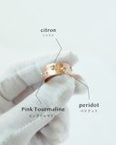 open flower ring (3stone) / emiru x momota