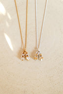 ballet shoes necklace / silver,gold