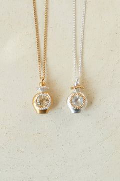 Perfume bottle necklace / Round / 受注生産 / シルバー