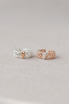Mesh heart ring / サイズオーダー / シルバー