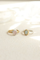 2tone gem ring / Oval