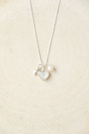 clear heart necklace / leather & charm (emiru x momota Vol.5)