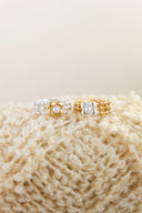 Knit pearl flower ring