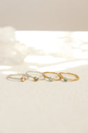 2tone gem ring / S