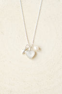 clear heart necklace / leather & charm (emiru x momota Vol.5)